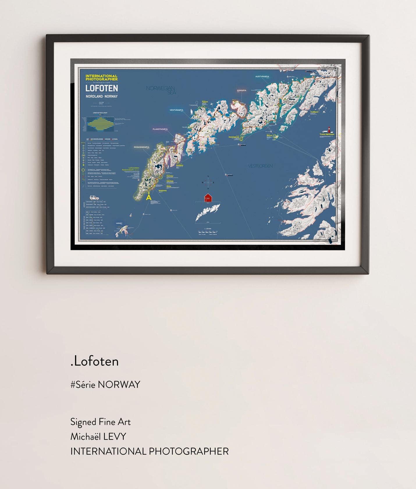 Add a unique touch to your interior with a signed poster of Lofoten Island. Featuring the stunning landscapes of this Norwegian paradise, it’s the perfect piece to enhance your home décor while preserving the beauty of this unforgettable destination.