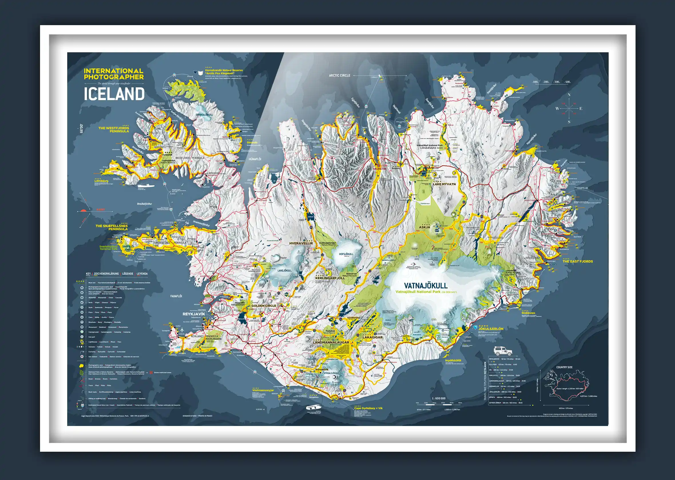 Poster Carte Islande