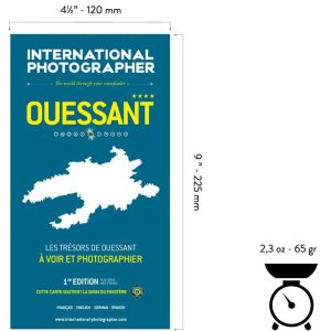 Discover Ushant with a detailed map, ideal for your hikes and expeditions. The dimensions of the map vary, but it is generally available in 60 cm x 80 cm unfolded format, to give you a complete view of the island.